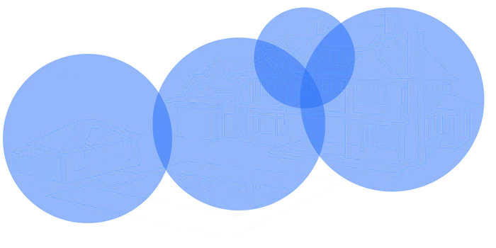 Floor plan showing full WiFi coverage from hardwired-backbone Brilliant Connectivity installation