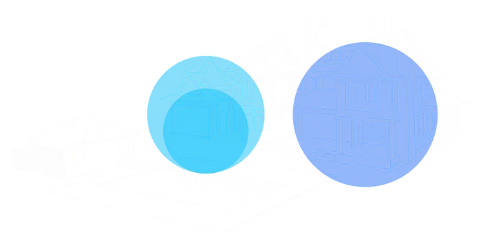 Floor plan showing WiFi mesh coverage with bandwidth drops in a large home